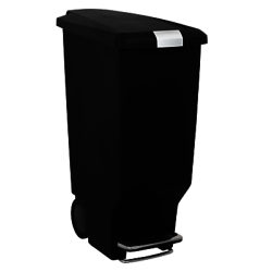 simplehuman Slim Plastic Pedal Bin, Black, 25L